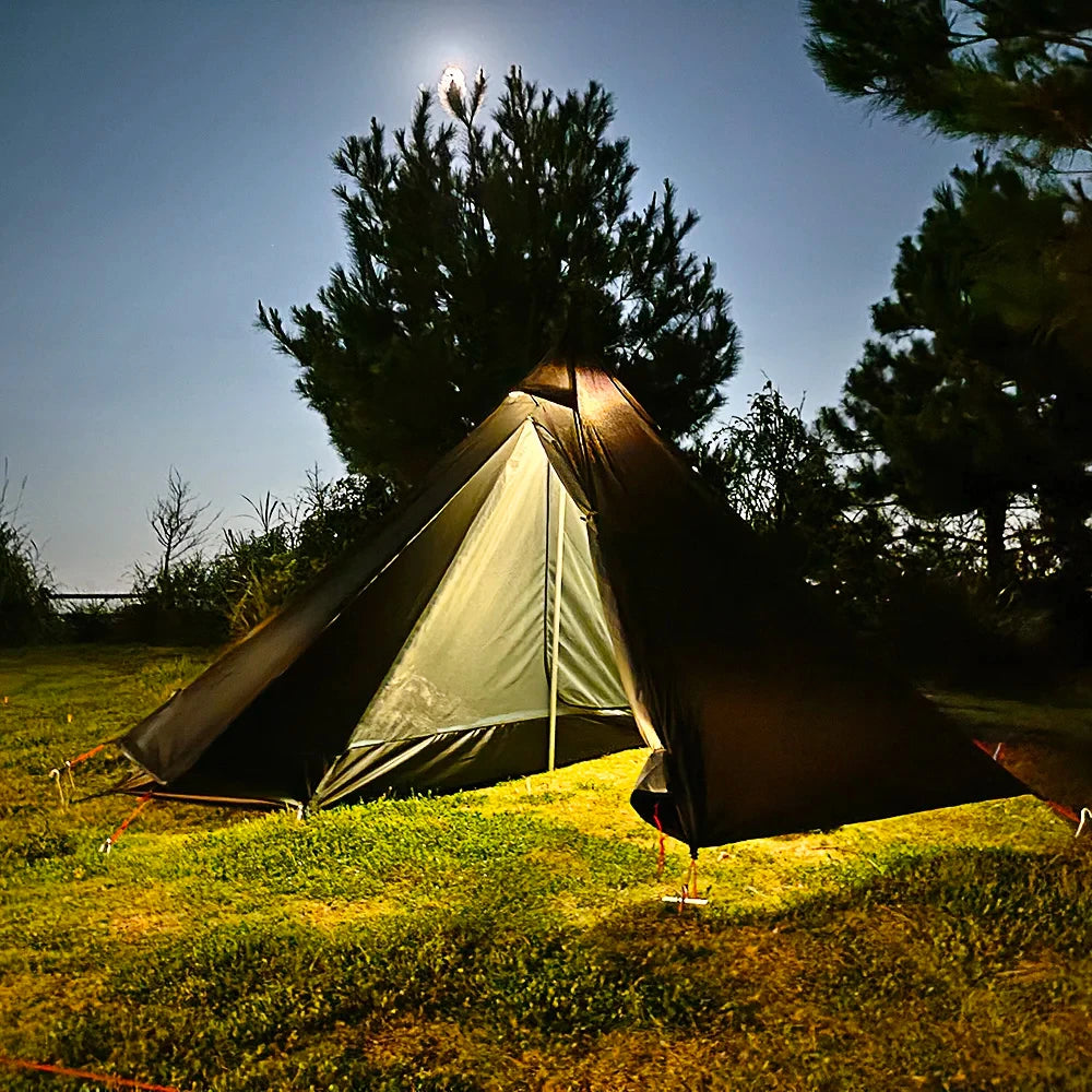 1 Person Pyramid Hot Tent with Stove Jack | Ultralight Camping & Bushcraft Shelter