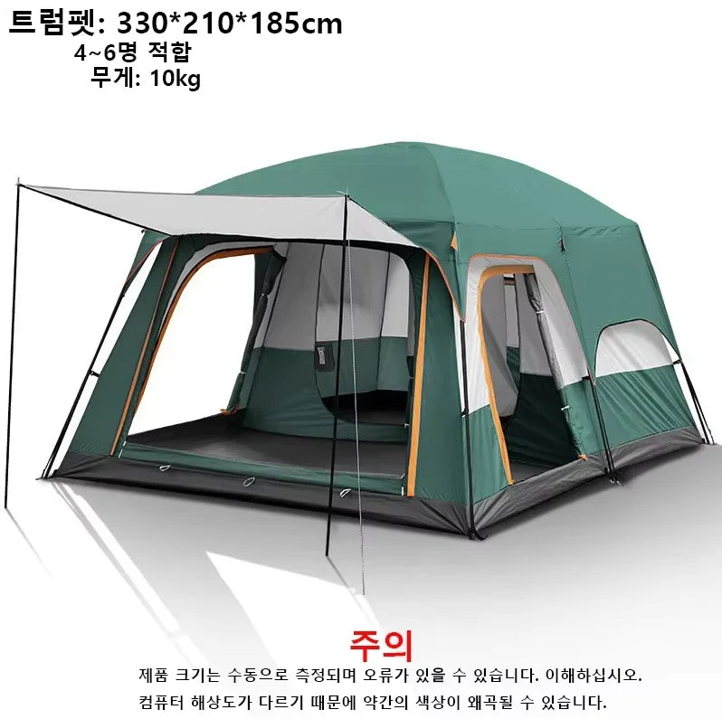 Two-Bedroom Family Camping Tent with Living Area | Large Multi-Room Outdoor Tent