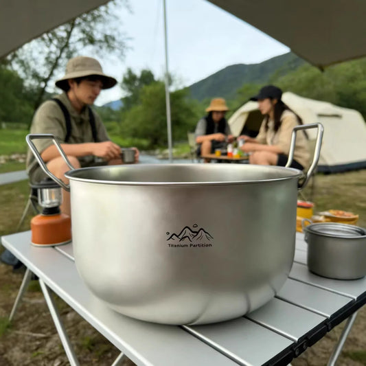 2L Titanium-Treated Camping Pot | Folding Handles