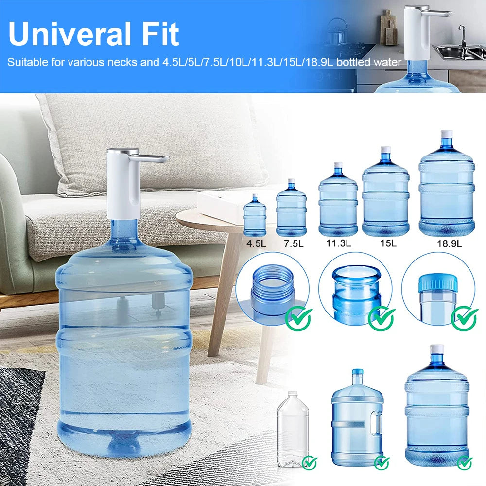 Raugee Rechargeable Water Bottle Pump | Foldable 4.5–18.9L Dispenser