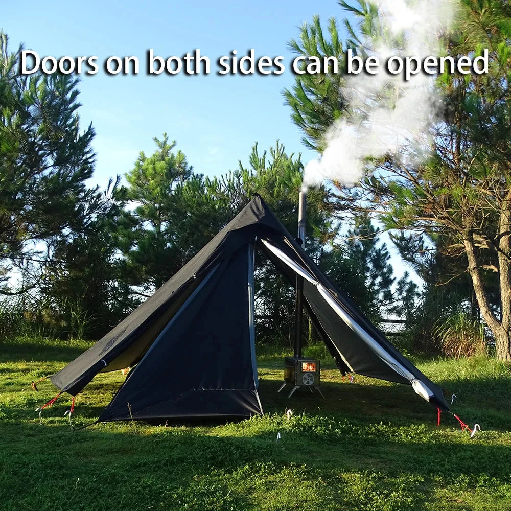 1 Person Pyramid Hot Tent with Stove Jack | Ultralight Camping & Bushcraft Shelter
