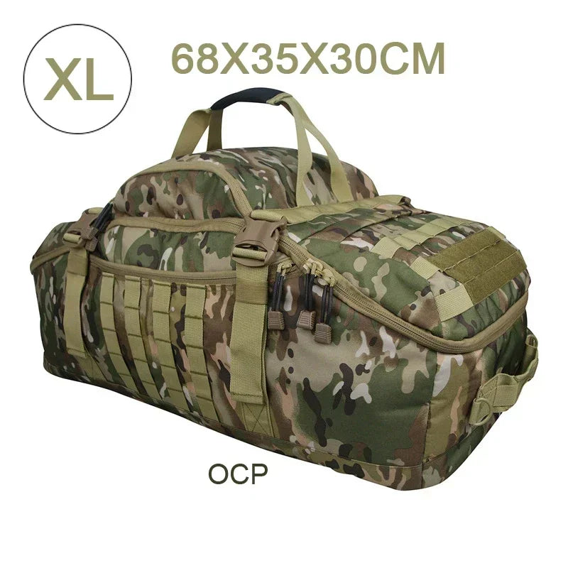 25L–80L 3-Way Camping Duffle Backpack | MOLLE Travel & Gear Bag