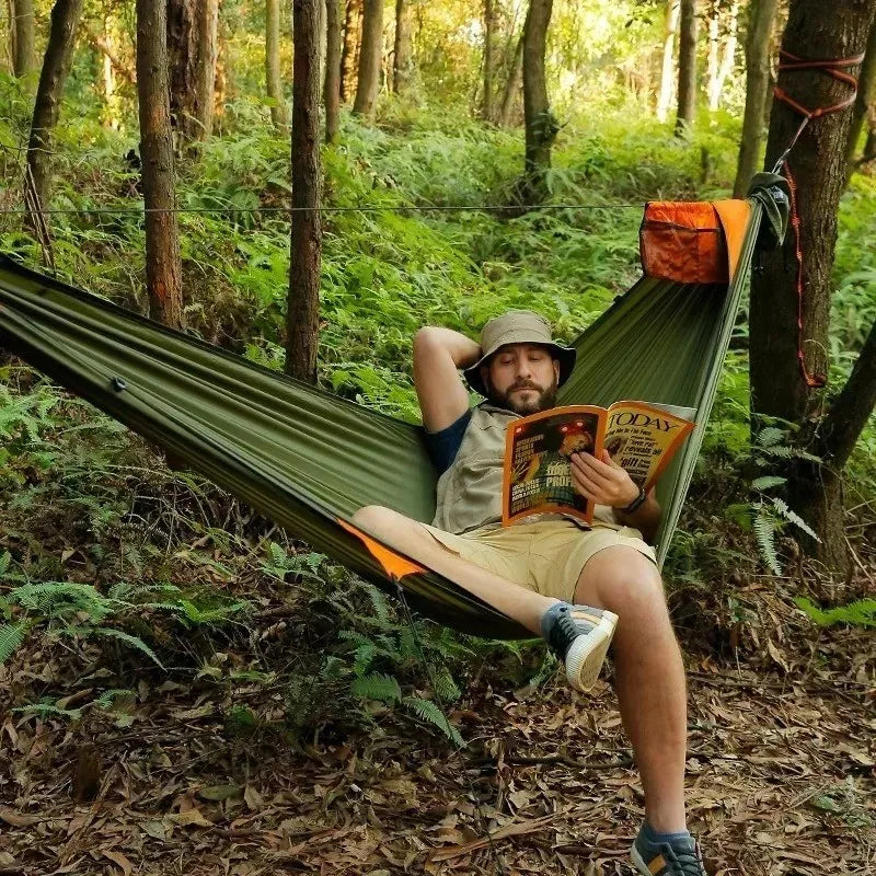 Bushcraft Camping Hammock with Mosquito Net | Quick-Deploy Ridgeline Hammock