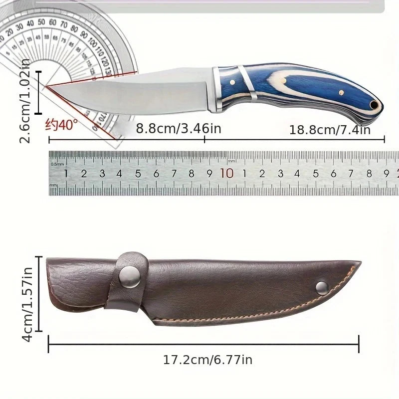 7.5-Inch Stainless Steel Utility Knife | Coloured Wood Handle | Multi-Purpose Kitchen Knife