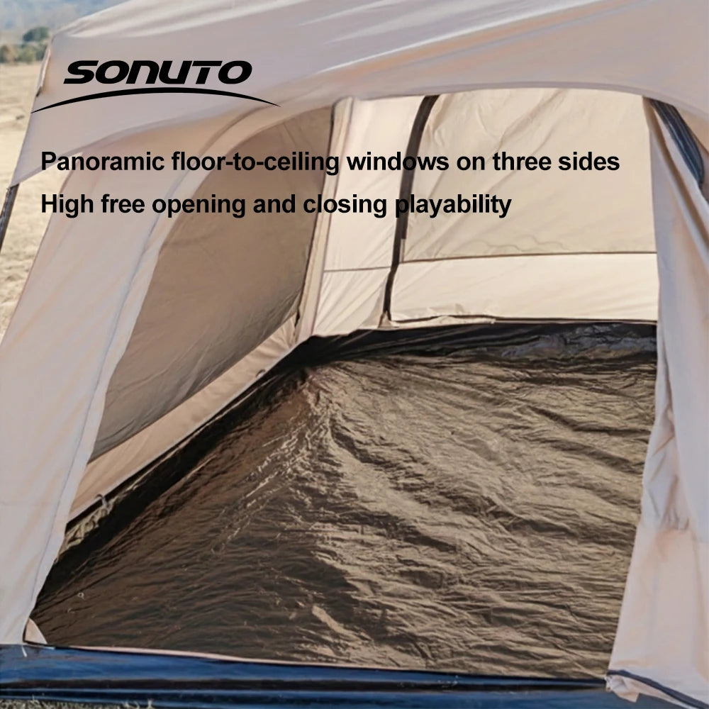 Two-Bedroom Family Camping Tent with Living Area | Large Multi-Room Outdoor Tent