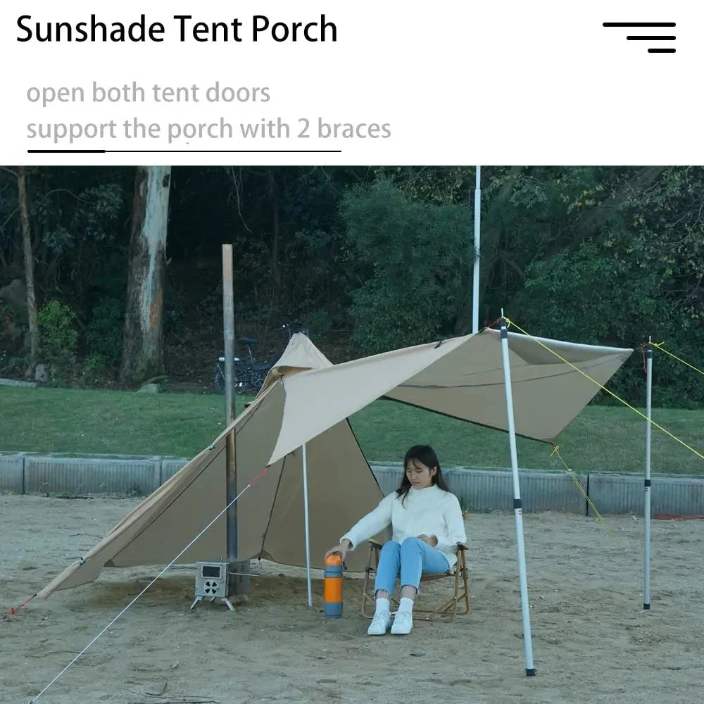 1 Person Pyramid Hot Tent with Stove Jack | Ultralight Camping & Bushcraft Shelter