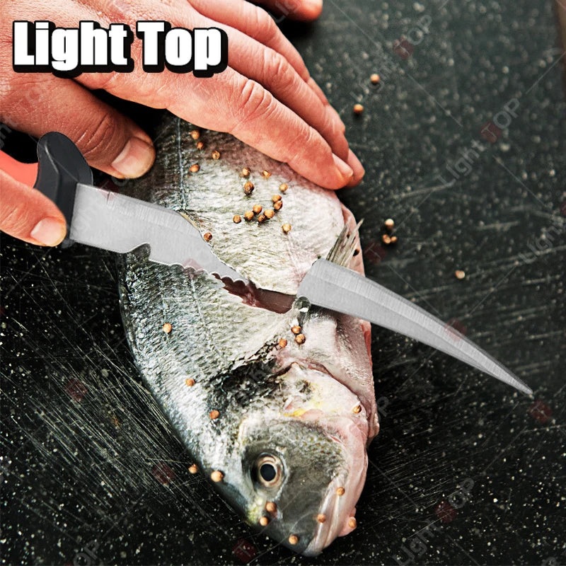 3Cr13 Stainless Steel Fish Filleting & Utility Knife | 14.4cm Blade with Cover