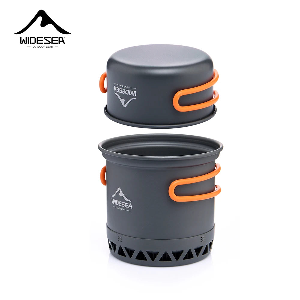 Widesea Hard-Anodised Camping Cookware Set | Lightweight Heat-Exchange Pots