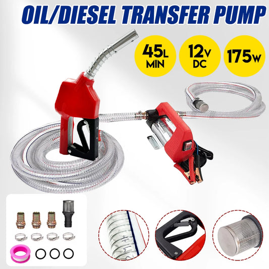 12V Diesel Transfer Pump Kit | 45L/min Electric Fuel Bowser