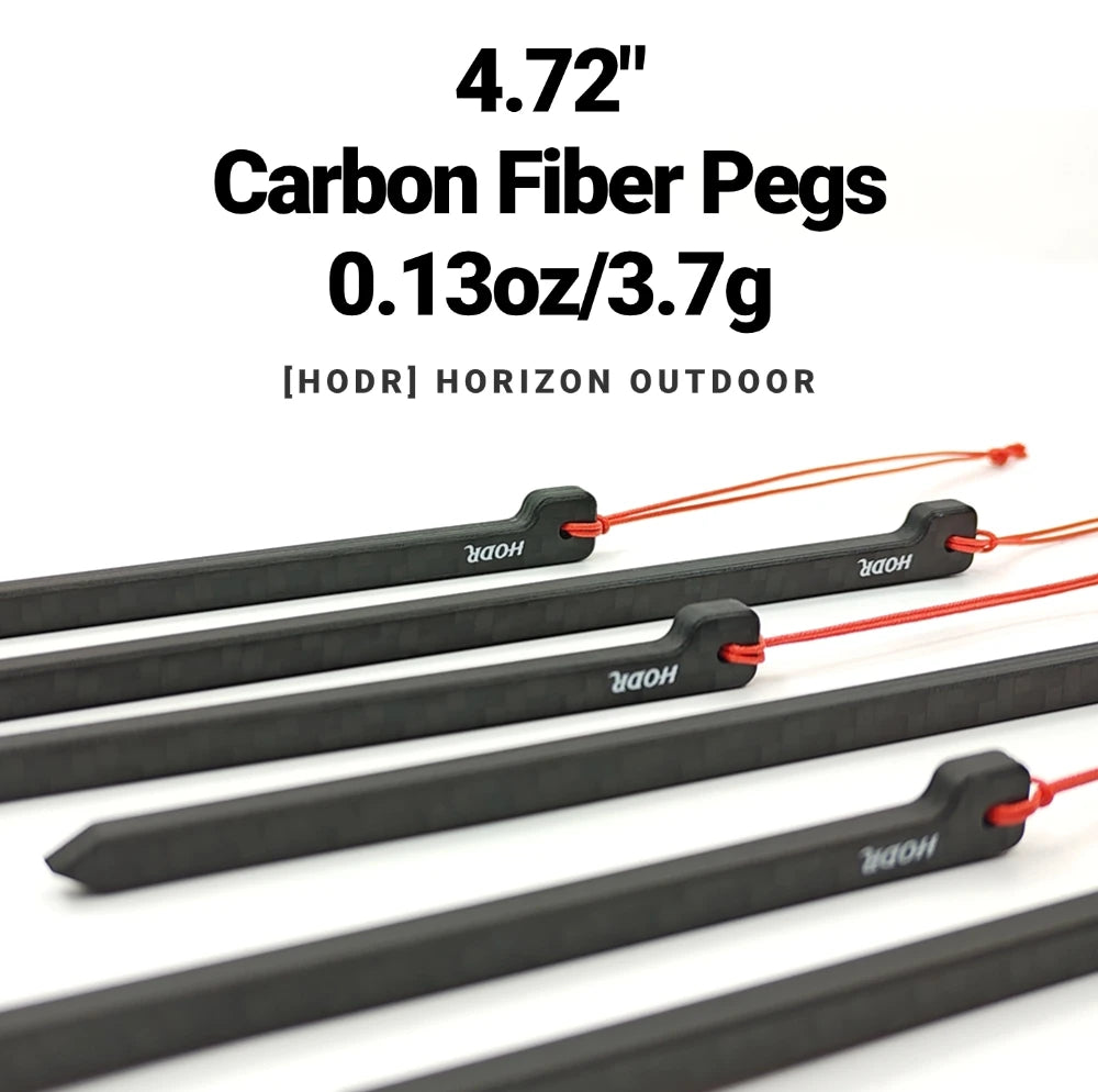 Ultralight Carbon Fibre Tent Pegs | 12cm Lightweight Camping Stakes
