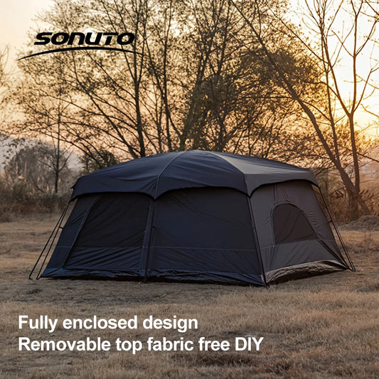 Two-Bedroom Family Camping Tent with Living Area | Large Multi-Room Outdoor Tent