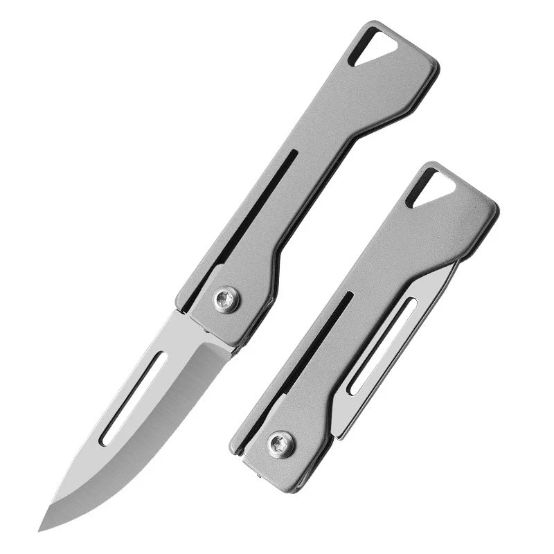 Mini Titanium Handle Folding Pocket Knife | Compact EDC Utility Knife
