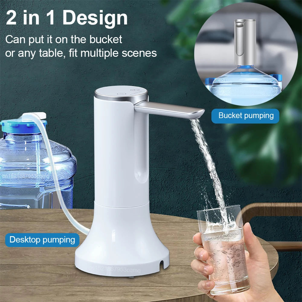 Raugee Rechargeable Water Bottle Pump | Foldable 4.5–18.9L Dispenser