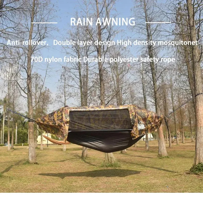 3-in-1 Camping Hammock Tent | Mosquito Net & 3000mm Rainfly