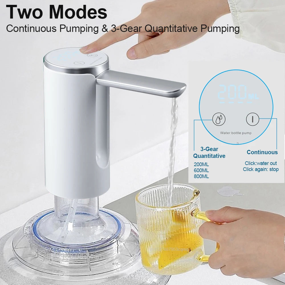Raugee Rechargeable Water Bottle Pump | Foldable 4.5–18.9L Dispenser
