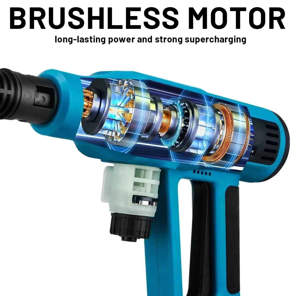 Gisam Brushless Cordless Pressure Washer | Makita-Compatible 18V Portable Water Cleaner