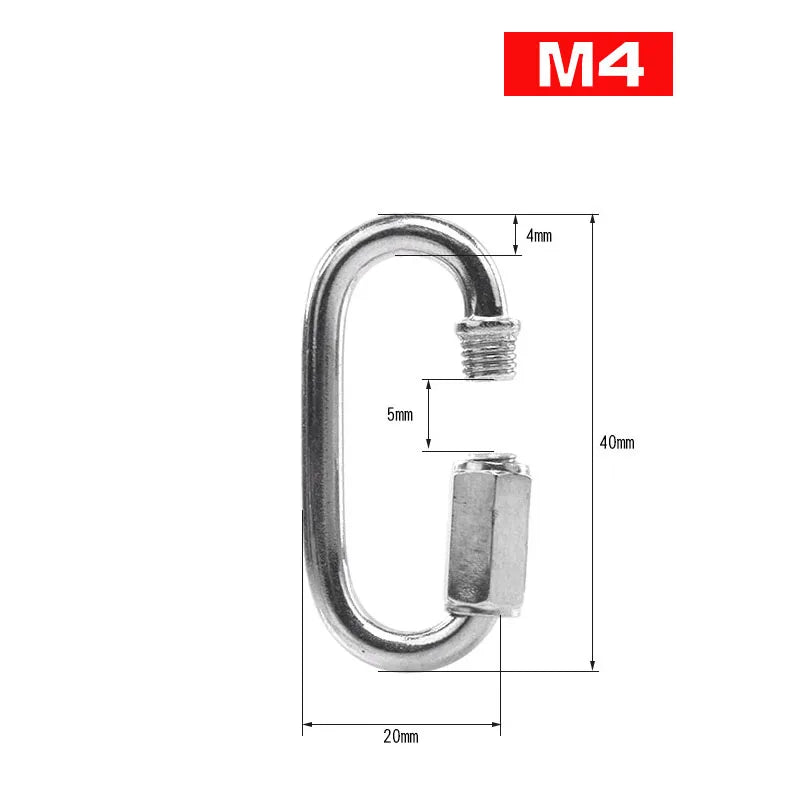 304 Stainless Steel Oval Quick Link | M3.5–M12 Screw-Lock Connector