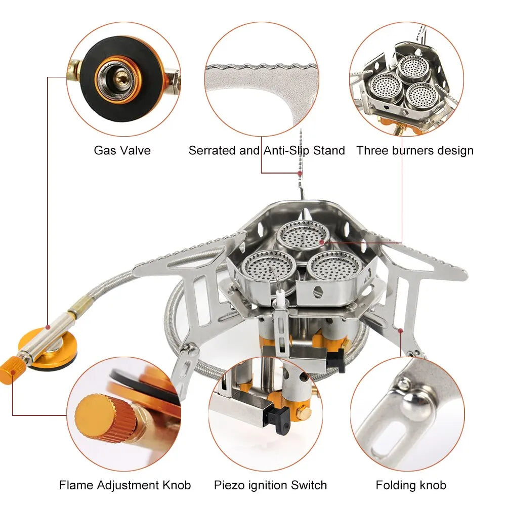 Widesea 6800W Portable Camping Gas Stove | High-Power Outdoor Burner