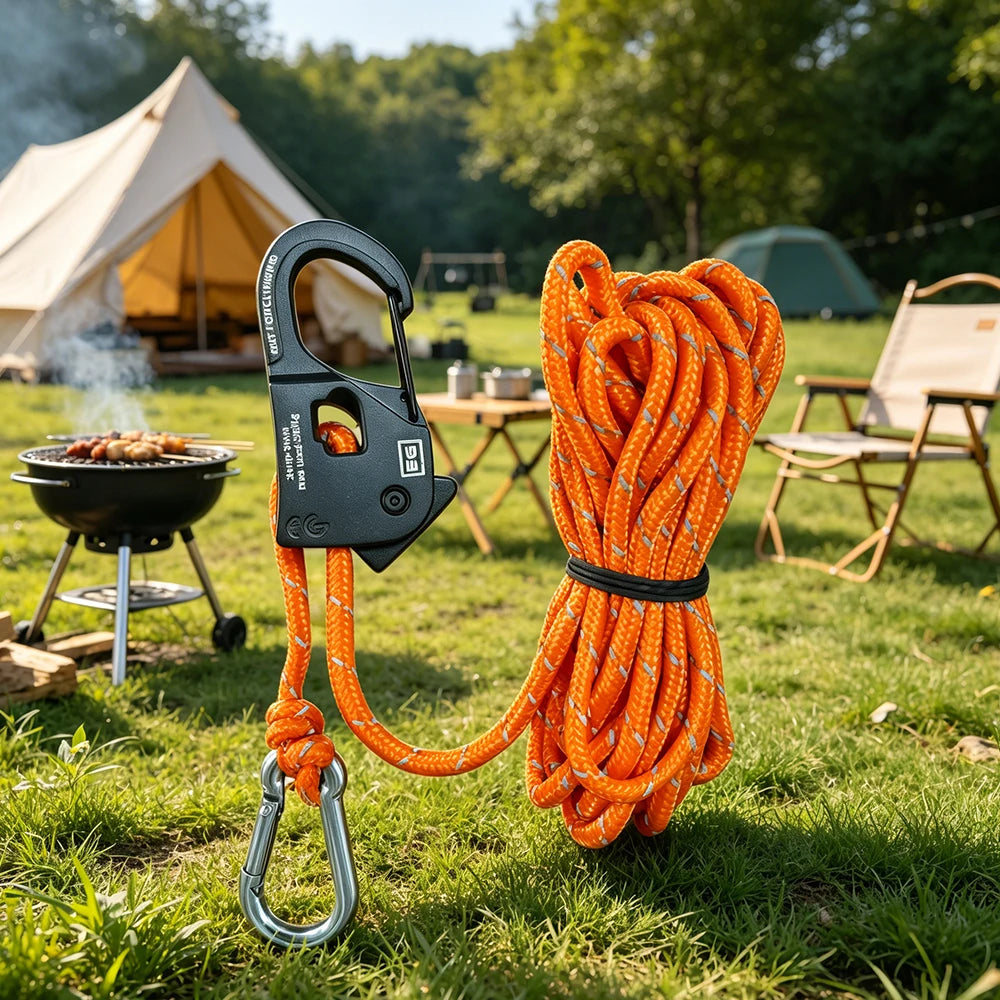 2-Pack Reflective Tent Guy Ropes | 4m Quick-Release Rope Adjusters