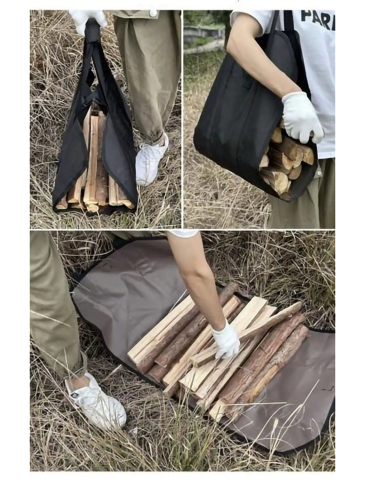 Heavy-Duty Canvas Firewood Carrier | Large Log Carry & Storage Bag