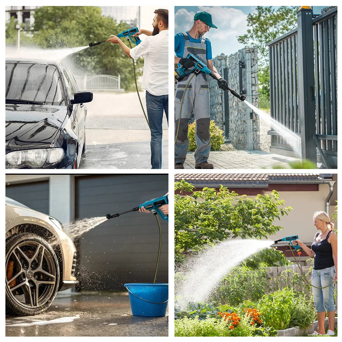 Gisam Brushless Cordless Pressure Washer | Makita-Compatible 18V Portable Water Cleaner