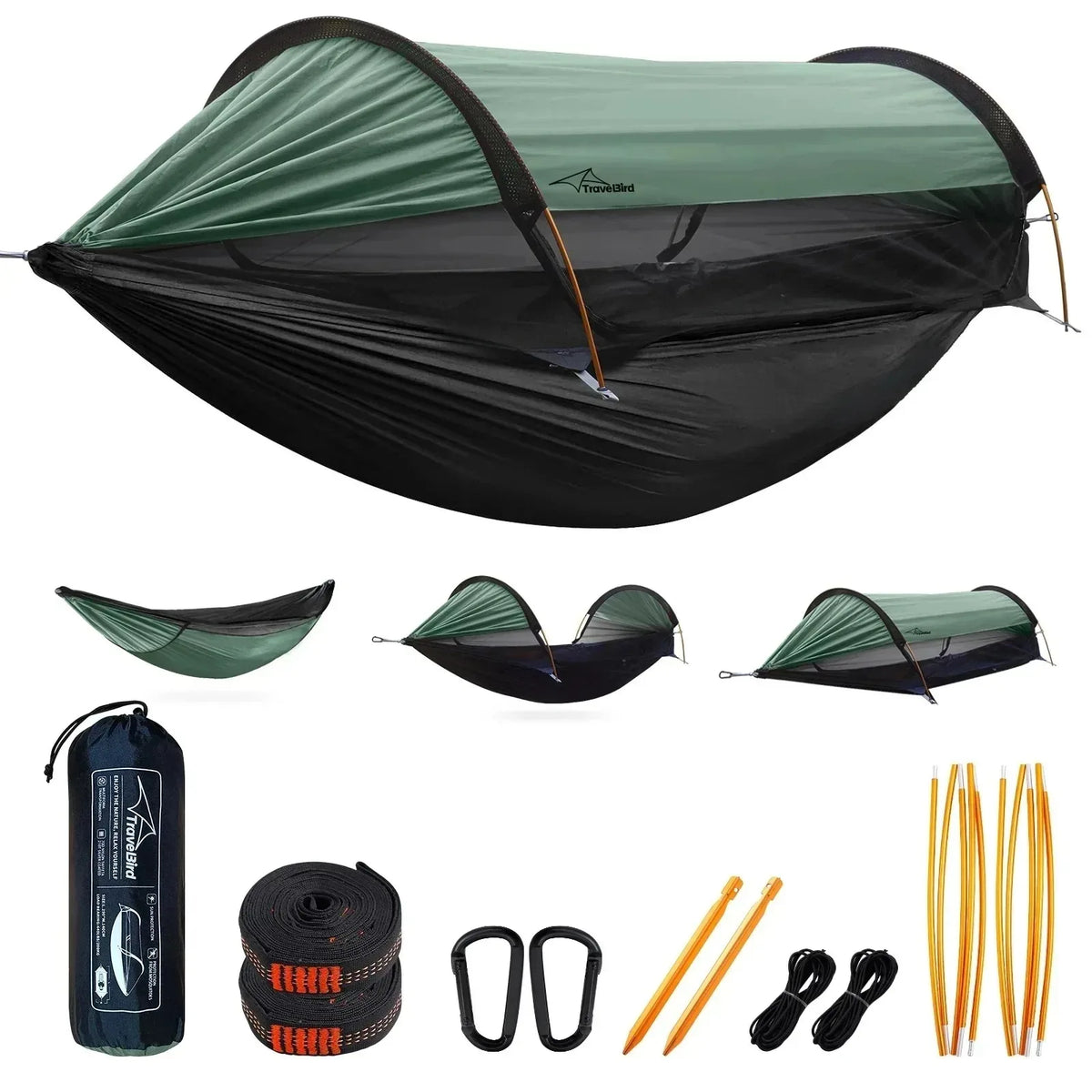 3-in-1 Camping Hammock with Mosquito Net & Sunshade | Portable Hammock Tent