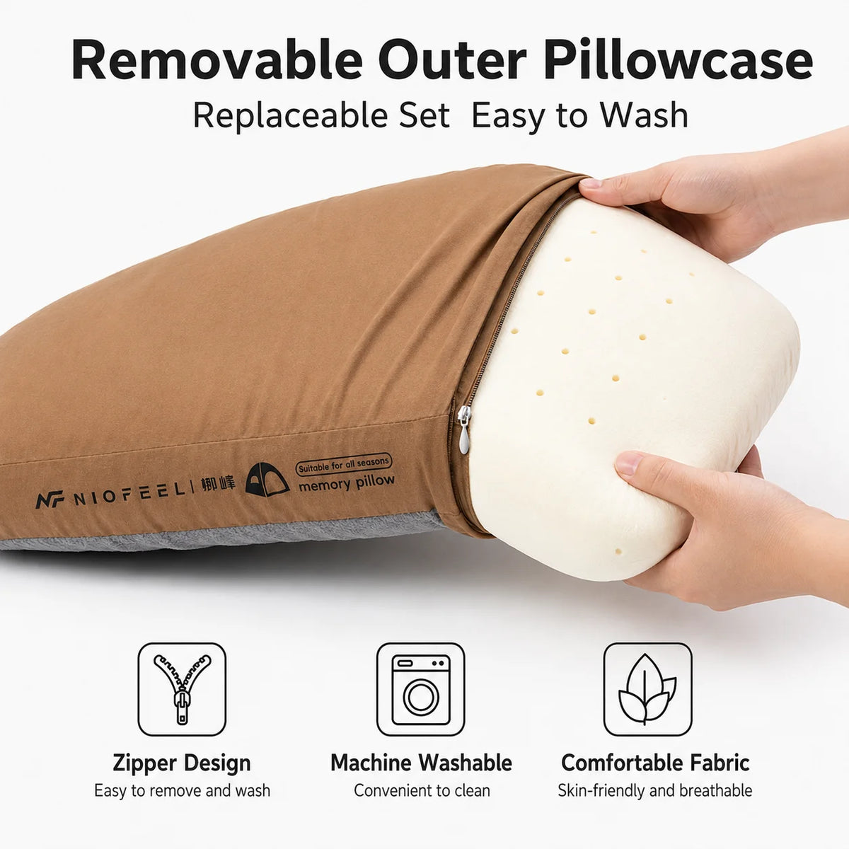Memory Foam Camping Pillow | Compact Travel & Neck Support Pillow